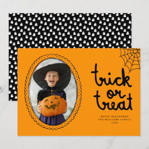Handgezeichneter Rahmen Trick Or Treat Halloween F Karte