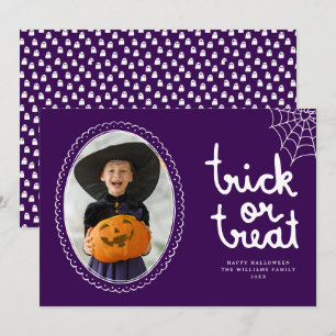 Handgezeichneter Rahmen Trick Or Treat Halloween F Karte