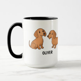 Handgezeichneter Red Dackel Dog Custom Niedlich Tasse