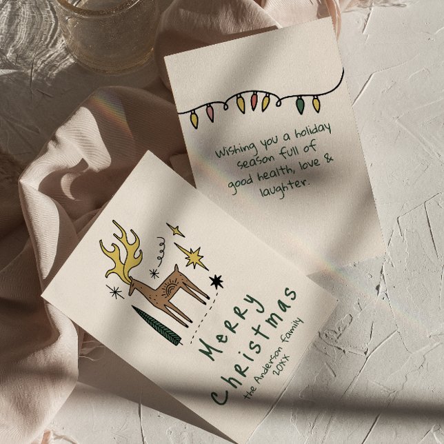 Handgezeichneter Rentier Frohe Weihnachten Non-Fot (Von Creator hochgeladen)