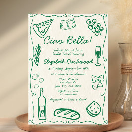 Handgezeichneter Retro Lässig Bridal Brunch Einladung