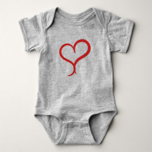 Handgezeichneter roter Herz-Bodyanzug für Babys - Baby Strampler