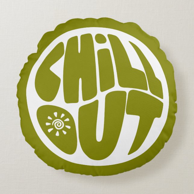 Handgezeichneter Satz in Kugelform Rundes Kissen (Vorderseite)