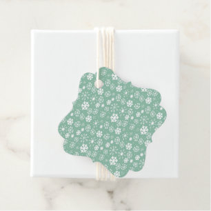 Handgezeichneter Schneeflocken mit grünem Sherbert Geschenkanhänger