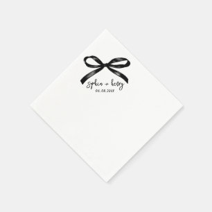 Handgezeichneter schwarzer Bow Simple Cocktail Hoc Serviette