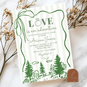 Handgezeichneter skurriler Wald Liebe ist ein Aben Einladung