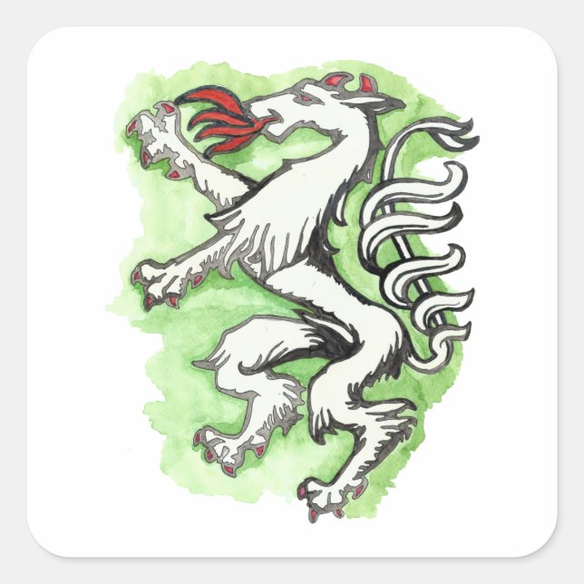 Handgezeichneter Steiermark Panther Quadratischer Aufkleber (Vorderseite)