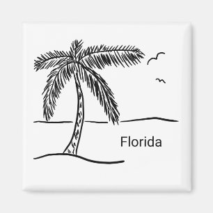 Handgezeichneter Strandmagnet für Florida Magnet