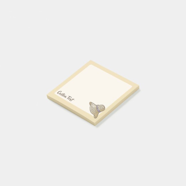 Handgezeichneter Strohhut Beige Post-it Klebezettel (angewinkelt)