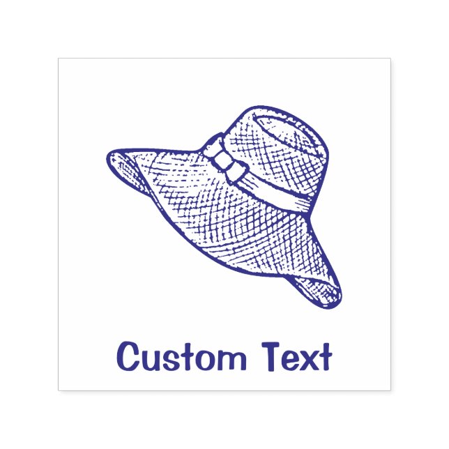 Handgezeichneter Strohhut Permastempel (Design)