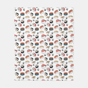 Handgezeichneter Sushi-Mix Fleecedecke