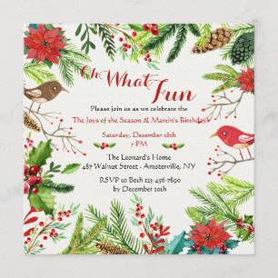 Handgezeichneter Urlaub Geburtstagsparty Einladung