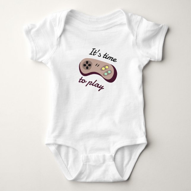 Handgezeichneter Video-Game-Controller-Kaffee Baby Strampler (Vorderseite)