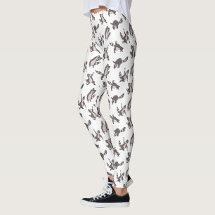 Handgezeichneter Waschbär in Yoga-Asana Lustiges T Leggings