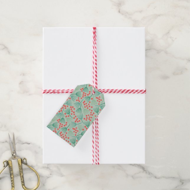 Handgezeichneter Weihnachtsbaum Evergreen Pine Nee Geschenkanhänger (Mit Garn)