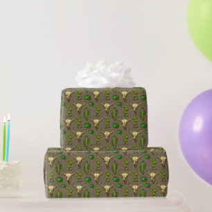 Handgezeichneter westlicher Stierschädel Wüstenkak Geschenkpapier