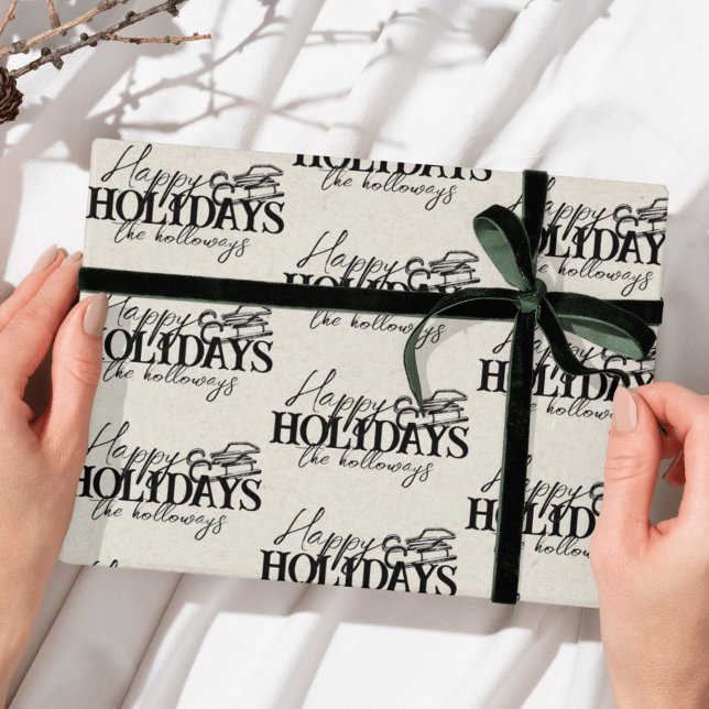 Handgezeichneter Winter Schlittelschreiber Urlaub Geschenkpapier (Send cheer with this bold and playful holiday wrapping paper!)