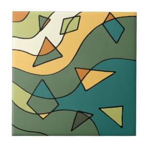 Handgezeichnetes abstraktes Vintage-Design Fliese
