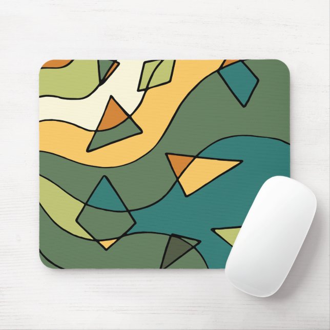Handgezeichnetes abstraktes Vintages Design Mousepad (Mit Mouse)