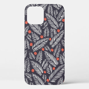 Handgezeichnetes abstraktes Weihnachtslaub, rote h Case-Mate iPhone Hülle