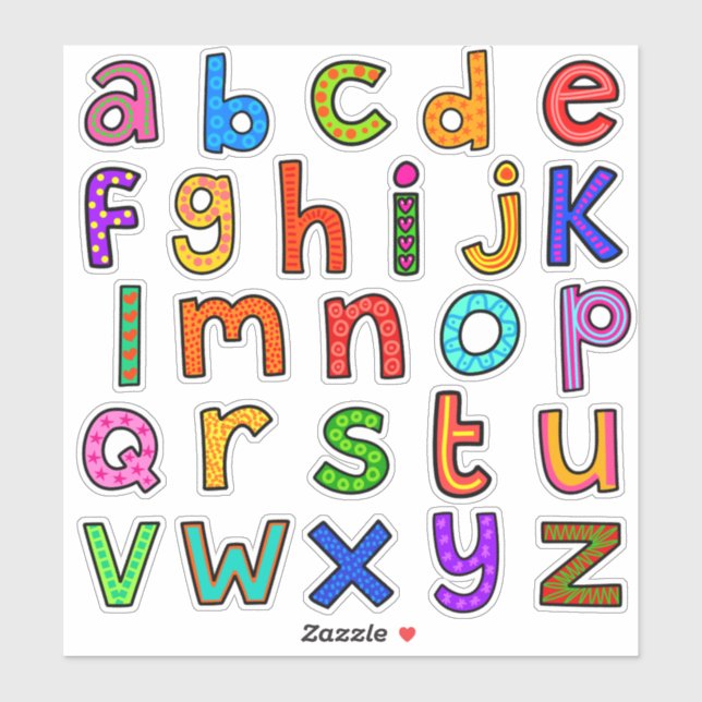 Handgezeichnetes Alphabet-Set Aufkleber (Blatt)