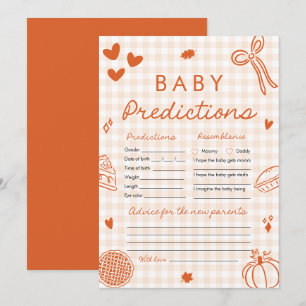 Handgezeichnetes Baby Prediction Baby Shower Game Einladung