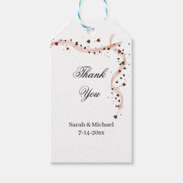 Handgezeichnetes Band und Blume Hochzeitskleber Geschenkanhänger