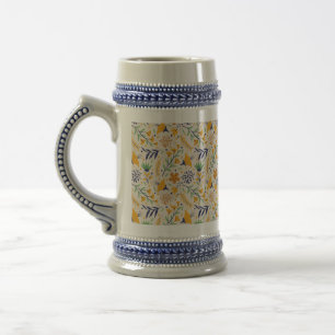 Handgezeichnetes Blumenmuster-23595 Bierglas