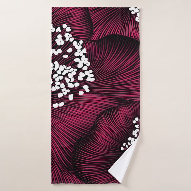 Handgezeichnetes Blumenmuster mit Kamelie-Blume Badehandtuch (Badehandtuch)