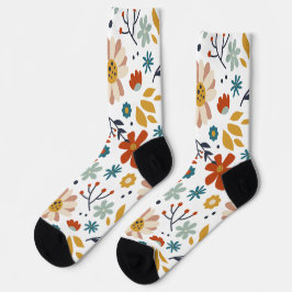 Handgezeichnetes Blumenmuster Socken