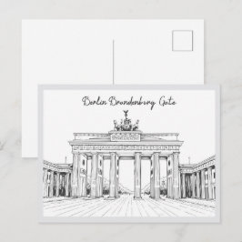 Handgezeichnetes Brandenburger Tor Berlin Deutschl Postkarte