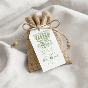 Handgezeichnetes Café Bebe Baby Brunch Geschenkanhänger