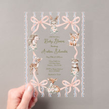 Handgezeichnetes Coquette-Band-Wald-Babyparty-Einl