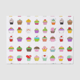 Handgezeichnetes Cupcake-Muster Seidenpapier