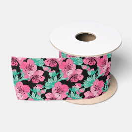 Handgezeichnetes Dekorationsmuster Cherry Blossom Satinband
