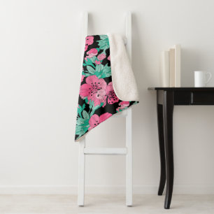 Handgezeichnetes Dekorationsmuster Cherry Blossom Sherpadecke
