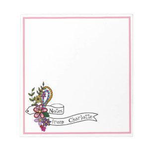 Handgezeichnetes Doodle Art farbenfrohe Blumenbann Notizblock