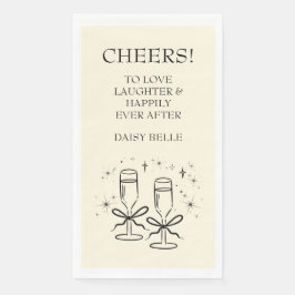 Handgezeichnetes Doodle-Brautparty gelb Serviette