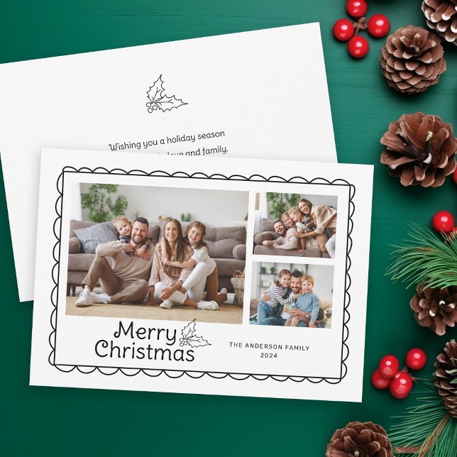 Handgezeichnetes Doodle Frame Foto Weihnachten (Von Creator hochgeladen)