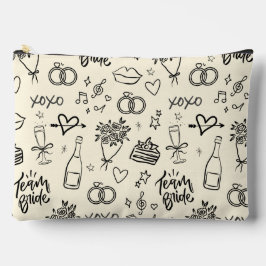 Handgezeichnetes Doodle-Gelbes Brautparty Zubehörtasche