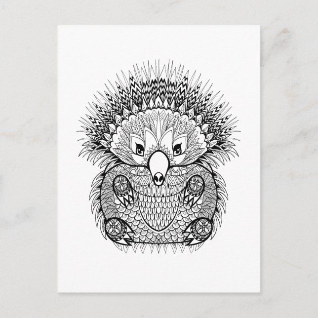 Handgezeichnetes Echidna Doodle Postkarte (Vorderseite)