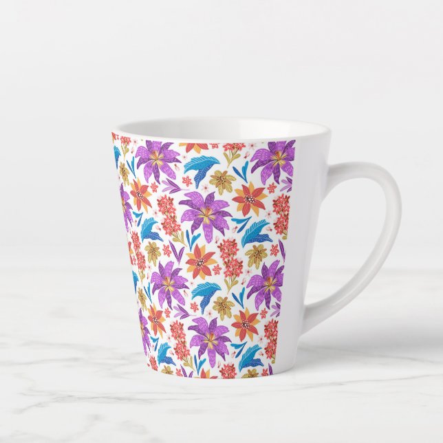 Handgezeichnetes, exotisches Muster-70703 Milchtasse (Rechts)