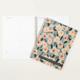 Handgezeichnetes, fettes, tintenartiges Blumenmust Planer