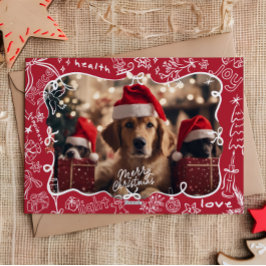 Handgezeichnetes Foto Frohe Weihnachtskarte Feiertagskarte