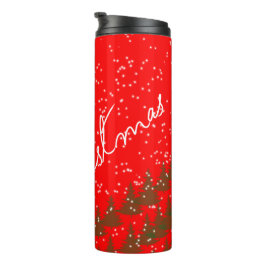 Handgezeichnetes Frohe Weihnachten Thermosbecher