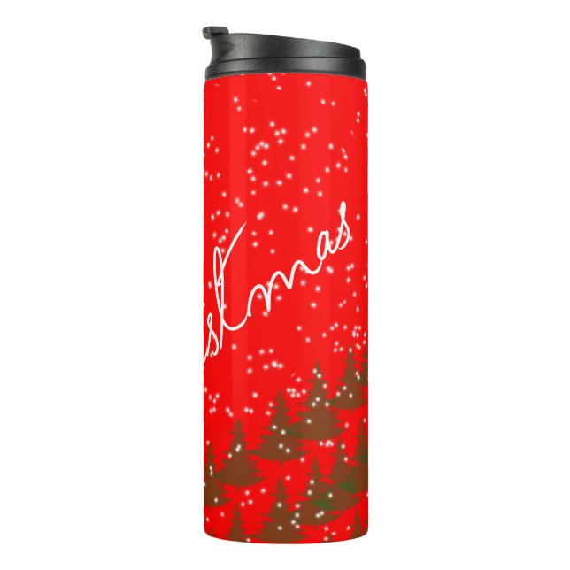 Handgezeichnetes Frohe Weihnachten Thermosbecher (Nach rechts gedreht)