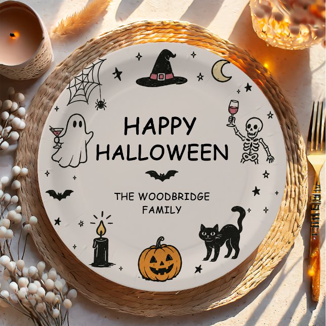 Handgezeichnetes Frohes Halloween Pappteller (Von Creator hochgeladen)