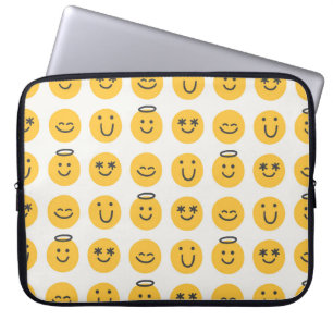 Handgezeichnetes glückliches Emoji-Muster Laptopschutzhülle