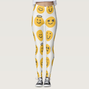 Handgezeichnetes glückliches Emoji-Muster Leggings