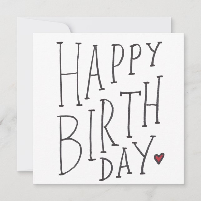 Handgezeichnetes Happy Birthday  Karte (Vorderseite)